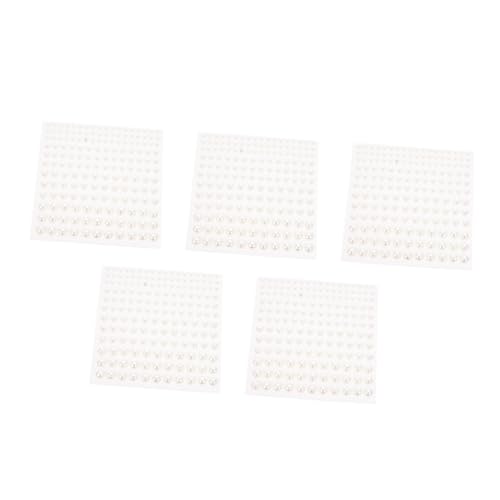 FOMIYES 5 Stück Teiliges Selbstklebende Flache Halbperlen aufkleber für Gesicht Körper und DIY Bastelprojekte Hautfreundliche Langlebige Perlensticker in Cremeweiß für Make up und von FOMIYES