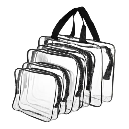 FOMIYES 5 Stück Teiliges Transparente wasserdichte Kosmetiktaschen mit Reißverschluss Multifunktionale Reise Organizer für Make Up und Toilettenartikel Leichte PVC Kulturbeutel für Damen von FOMIYES