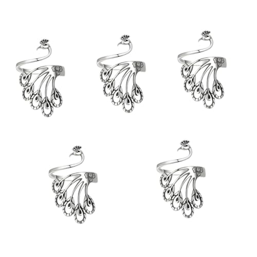FOMIYES 5 Stück Vintage Öffnungsring im Pfauen Design für Damen Verstellbar Ethnischer Eleganter Schmuck für Besondere Anlässe Perfektes zu Weihnachten Valentinstag Geburtstagen von FOMIYES