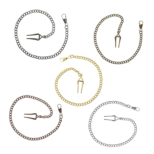 FOMIYES 5 Stück Vintage Taschenuhr Ketten Teiliges aus Langlebiger Legierung mit Karabinerverschluss Vielseitig für Herren Damen Klassisch Elegant für Uhren und Anhänger von FOMIYES