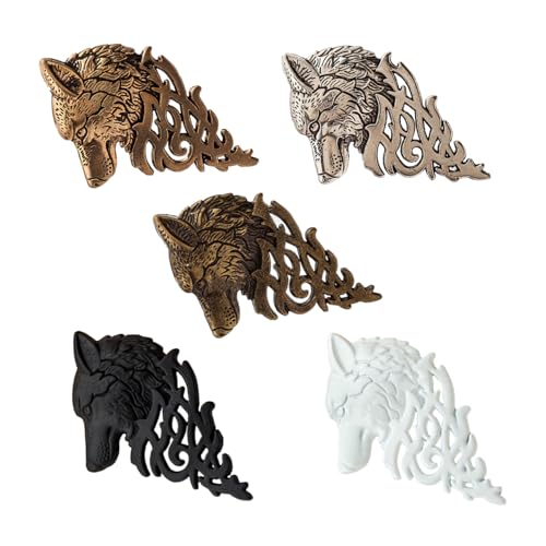 FOMIYES 5 Stück Wolfskopf Broschen aus Langlebiger Legierung Vintage Reversnadeln für Herren Auffälliges Design Vielseitiges Accessoire für Hochzeit Party und Alltag Zufällige Farbe von FOMIYES