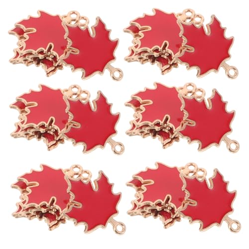 FOMIYES 50 Stück Ahornblatt -schmuckzubehör Blattförmiger Schmuck Diy -blattanhänger Für Halsketten Blätter Blattreiz Vintage-blatt-charms Herbst Ahornblatt Leaf Charm Legierung Rot von FOMIYES