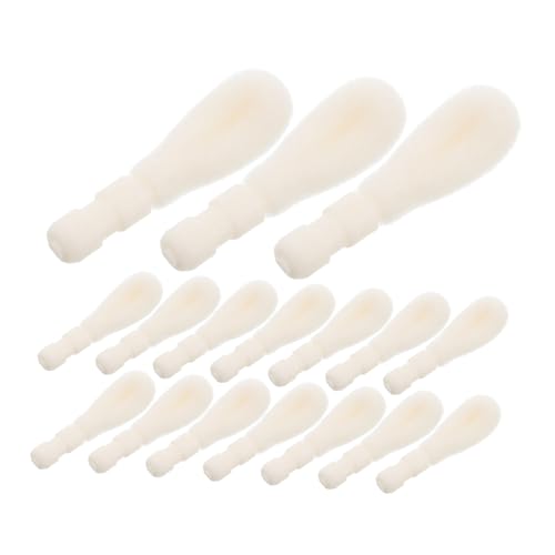 FOMIYES 50 Stück Lippen pinsel Ersatz kopf Lidschatten-Pinsel- Reisebürstenkopf Ersatzspitzen für Augenbrauenbürsten Lippenpinsel Zauberstab Lipglosspinselteile Plastik Beige von FOMIYES