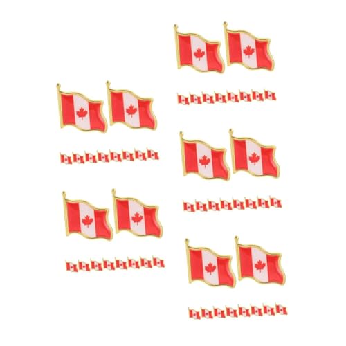 FOMIYES 50 Stück Nationalflagge Anstecknadeln Robustem Ahornblatt Design Farbbeständig Modisch und Elegant für Nationalfeiertag Party Schmuck Rucksack und Hut Dekoration von FOMIYES