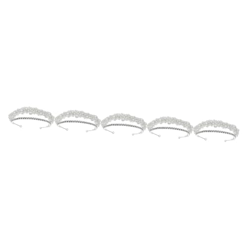 FOMIYES 5st Perlenkrone Haargummis Für Damenhaare Damen Stirnbänder Hochzeitsperle Stirnband Perlenstirnband Hochzeit Kopfschmuck Strass-imitationsperle Haarschmuck Koreanisch Braut von FOMIYES