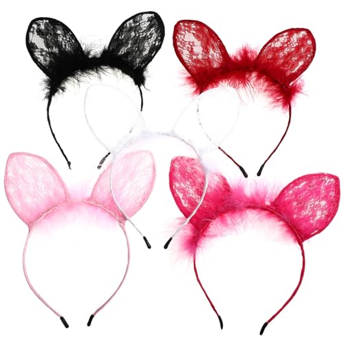 FOMIYES 5stücke Spitzen Ohr Haarschmuck Kinderparty Stirnbänder Cosplay Kopfschmuck Partyzubehör Für Mädchen Und Frauen von FOMIYES