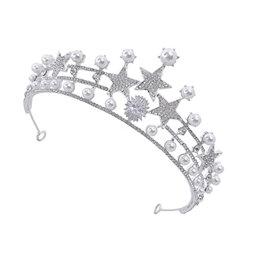 FOMIYES 5st Perlen-stern-krone Geburtstagskronen Für Frauen Mädchen Strass Krone Braut-perlen-tiara Perlenkopfschmuck Abschlussball- Perlen Tiara Mädchen Tiara Zinklegierung Silver FOMIYES 5st Perlen-stern-krone Geburtstagskronen Für Frauen Mädchen Strass Krone Braut-perlen-tiara Perlenkopfschmuck Abschlussball- Perlen Tiara Mädchen Tiara Zinklegierung Silver von FOMIYES