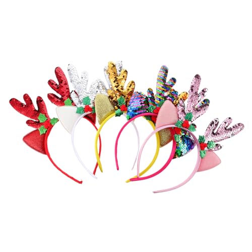 FOMIYES Modische Weihnachten Haar Zubehör 5pcs Geweih Stirnband Pailletten Für Erwachsene von FOMIYES