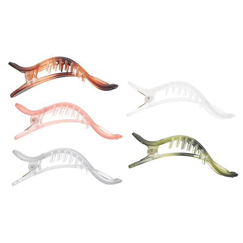FOMIYES 5stücke Alligator Haarspangen Aus Acryl Große Flache Haarklammern Haarstyling-accessoires Für Frauen Und Mädchen Rutschfest Einfach Zu Verwenden von FOMIYES