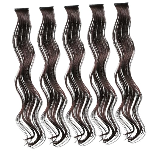 FOMIYES 5stücke Clip Haarverlängerungen Wellige Textur Synthetische Haarverlängerungen Lange Lockige Extensions Für Frauen Haarteile Zum Einfachen Anbringen von FOMIYES