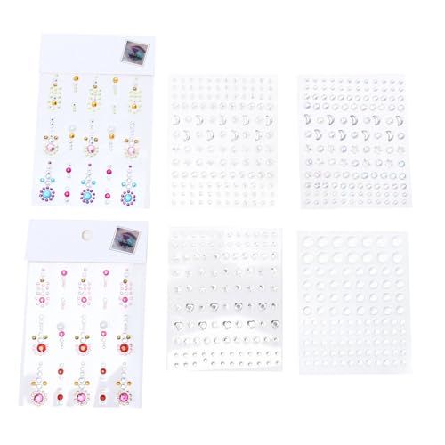FOMIYES 6 Blätter Selbstklebende Gesichtssteine aus Acryl Wasserfeste Makeup Gems für Party Festival Strass Augenbrauen Stirn schmuck Hautfreundliche Glitzer Aufkleber von FOMIYES