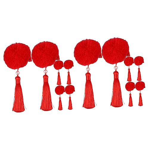 FOMIYES 6 Paare Quaste Haarkugel Haarspange kinder haarschmuck cute hair clips Chinesische Haaraccessoires für Mädchen Qipao-Haarnadeln Haarklammer Haarspangen Quaste Haarnadel die Blumen von FOMIYES