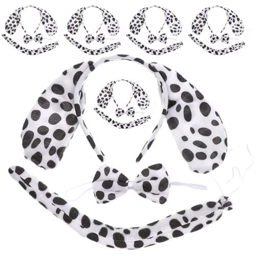 FOMIYES 6 Sätze Hundeparty-stirnband Tierkostümzubehör Dalmatiner-ohren-stirnbänder Hundekostüm-set Dalmatiner-stirnband-set Hunde-cosplay-set Tierhaarreifen Requisiten Kind Kleidung Stoff von FOMIYES