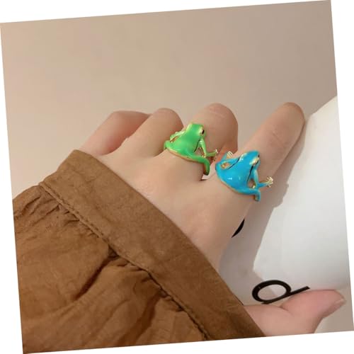 FOMIYES 6 Stck Verstellbare Froschringe Damen Offener Fingerring Verspieltes Design mit Kawaii Augen und Stylische Paarring Schmuck für Frauen und Freunde von FOMIYES