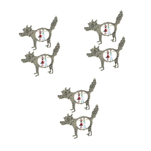 FOMIYES 6 Stck. Vintage Wolf Broschen mit Hohlem Design Multifunktionale Anstecknadeln für Damenjacken Hüte und Taschen Einzigartige Tiermotive als Modisches Schmuck Accessoire von FOMIYES