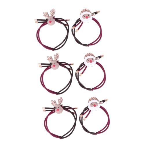 FOMIYES 6 Stk elastische Haargummis für Weihnachten Frauen Kopfbedeckungen für Damen haarschmuck Haarbänder Pferdeschwanzhalter Haarring dehnen Elastizität Stirnband Haarseil Mädchen von FOMIYES