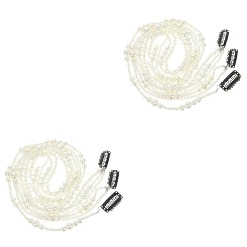 FOMIYES 6 Stk Haarschmuck Aus Perlen Kristallschmuck Pferdeschwanz-haarkette Haarschmuck Für Zöpfe Strass-kopfbedeckung Für Frauen Hochzeit Haarspange Tiara Braut Plastik Quaste Flechten von FOMIYES