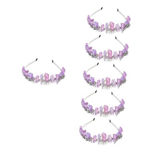 FOMIYES 6 natürliche Kristallkrone damen stirnbänder hair accessories for girls mädels geschenke Stirnbänder für Damenhaar-Make-up Hochzeits-Stirnband Kopfschmuck Mode von FOMIYES