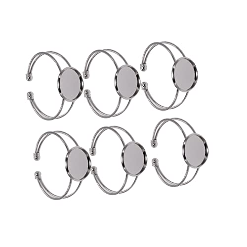 FOMIYES 6 Stück Armbandbasis Armbänder Lünette Armbandrohlinge Lünette Tablett leeres Armband verstellbarer leerer Armreif Armband-Charms Masse Lünettenarmband Silver von FOMIYES