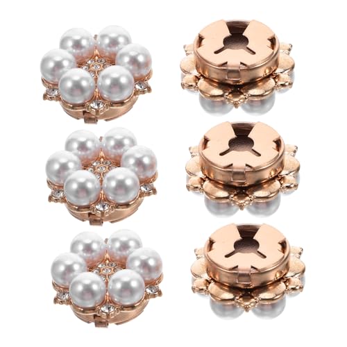 FOMIYES 6 Stück Blusen Knopfcover mit Blumenmotiv Strass Perlen Dekorative Legierung Manschetten Knöpfe Schmuck für Hemden Eleganter Schmuck für Damen von FOMIYES