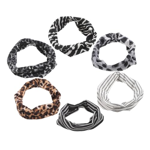 FOMIYES 6 Stück Damen Sport Stirnbänder Schweißbänder für Yoga Fitness Sport Atmungsaktive Rutschfeste Haaraccessoires mit Stylischen Mustern für Verschiedene Anlässe Aktivitäten von FOMIYES