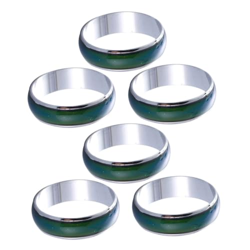 FOMIYES 6 Stück Farbwechselnde Stimmungsringe Breit Emotionale Schmuckaccessoires für Mädchen Jungen Robustes Material für Geburtstagsgeschenke und Partyzubehör von FOMIYES