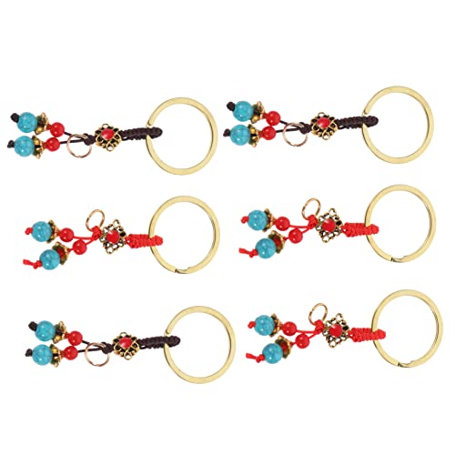 FOMIYES 6 Stück Ethno Schlüsselanhänger mit Glasperlen Hängeornamente für Taschen und Rucksäcke Bunte Rissige Perlen Einfache Anwendung für Kreative Dekorationen von FOMIYES