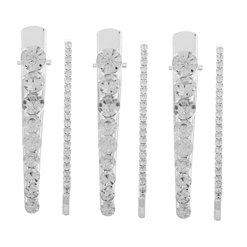 FOMIYES 6 Stück Haarklammern mit Strasssteinen Vintage Haarklammern für Mädchen und Damen Funkelnde Haarspangen für Hochzeit Party und Alltag Kleine Haarnadeln mit Glitzerakzenten von FOMIYES