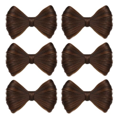 FOMIYES 6 Stück Haarknoten Clips Mit Schleife – Kunsthaarknoten Clip Haarteil Entenschnabel Dekoratives Styling Zubehör Für Und Mädchen Partys Hochzeiten von FOMIYES