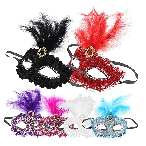 FOMIYES 6stücke Karneval Maske Damen Halloween Gesichtsmaske Halbmaske Für Frauen Cosplay-maske Party-maske Für Maskerade Karnevalsmaske Mit Exquisiter Verarbeitung von FOMIYES