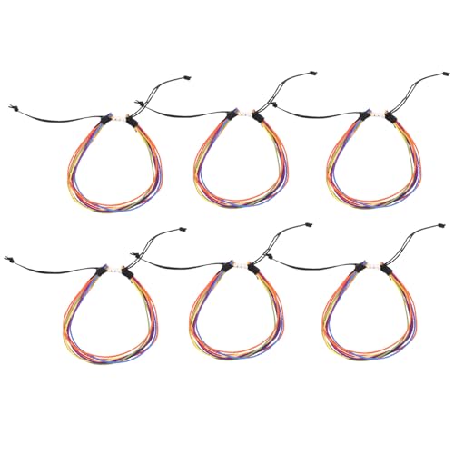 FOMIYES 6 Stück Handgefertigte Bunte Wachs Schnurarmbänder für Damen und Mädchen Verstellbare Boho Fußkettchen für Sommerpartys und Strandaktivitäten von FOMIYES