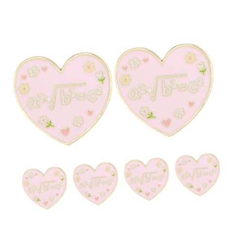 FOMIYES 6 Stück Herz-broschen aus Langlebiger Legierung Modisches Design mit Englischem Motiv Vielseitig für Kleidung Taschen und Schals Leichter Schmuck für Frauen zum Valentinstag von FOMIYES