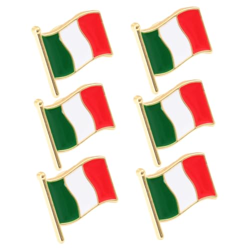 FOMIYES 6 Stück Italienische Flagge Anstecknadeln Metall Leichte Strapazierfähige Broschen Schmuckklammern für Pullover Kleider Schals als für Männer und Frauen von FOMIYES
