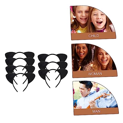 FOMIYES 6 Stück Katzenohren Haarreif Schwarz Plüsch Cosplay Party Stirnband für Mädchen Damen Karneval Halloween Accessoire von FOMIYES