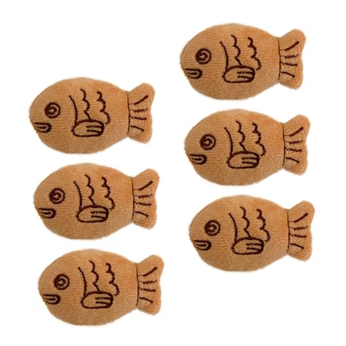 FOMIYES 6 Stück Kleidung Brosche Karikatur lustig Abzeichen Fisch Brosche süße Tiernadeln hochzeitsdeko Brosche Dekoration Fischbrosche Kleiderbrosche selber machen Plüschmaterial Khaki von FOMIYES