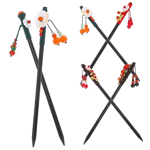 FOMIYES 6stücke Haarstäbchen Für Damen Mit Blumendekor Vintage-haarstab Aus Holz Haarschmuck Für Verschiedene Frisuren Für Geburtstage Valentinstag Und Weihnachten von FOMIYES