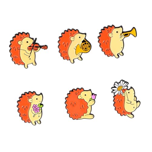 FOMIYES 6 Stück Niedliche Cartoon Igel Broschen aus Legierung Leichte Anstecknadeln mit Rückverschluss Dekorative Tier Pins für Kleidung Taschen und Hüte als und Weihnachtsdeko von FOMIYES