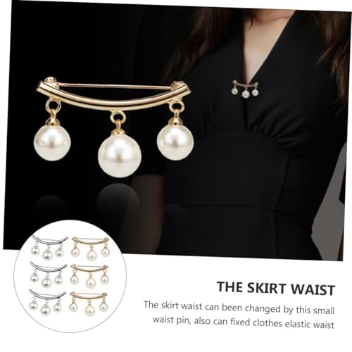 FOMIYES 6 Stück Perlen Broschen mit Anhänger Metall Anstecknadeln zum Fixieren und Enger Machen von Kleidung Leichte Schmuckspangen für Pullover Strickjacken und Shirts Damen Accessoire von FOMIYES