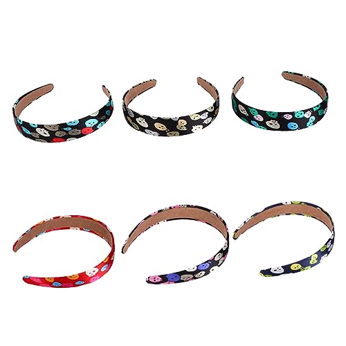 FOMIYES 6stücke Halloween Haarreif Mit Totenkopf-muster Für Damen Stoff-haarband in Verschiedenen Farben Für Kostüme Und Festliche Anlässe von FOMIYES