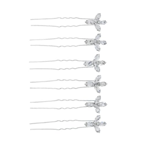 FOMIYES 6stücke U-förmige Haarnadeln Mit Strass Dekoratives Haarschmuckzubehör Aus Legierungsmaterial Für Tägliche Brautschmuck Und Kopfschmuck von FOMIYES