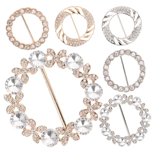 FOMIYES 6 Stück Strassverzierte Langlebige Metall Schalclips mit Perlen Teiliges in Verschiedenen und Farben Vielseitig für Tuchspangen Shirt Verstellung und Dekoration bei Hochzeiten von FOMIYES