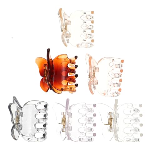 FOMIYES 6 Stück Teiliges Damen Haarklammern in Schmetterlingsform Mittelgroß Bunte Transparente Haarspangen Geeignet für Dickes und Dünnes Haar Dekoration für Alltag und Reisen von FOMIYES
