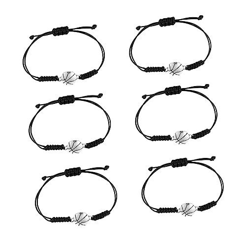 FOMIYES 6 Stück Teiliges Einstellbares Basketball Armband für Jugendliche Stylische Handgelenkdekoration Geflochtene Sportarmbänder für Jungen und Mädchen Teamgeschenk für Spieler von FOMIYES
