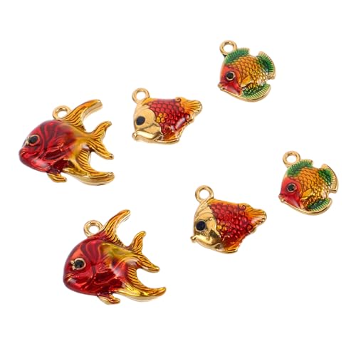 FOMIYES 6 Stück Teiliges Fischanhänger Edelstahl mit Wasserdichter Tropföl-beschichtung Tierische Anziehung für Diy-armbänder und Halsketten Ocean-inspiriertes Schmuckzubehör für Kreative von FOMIYES