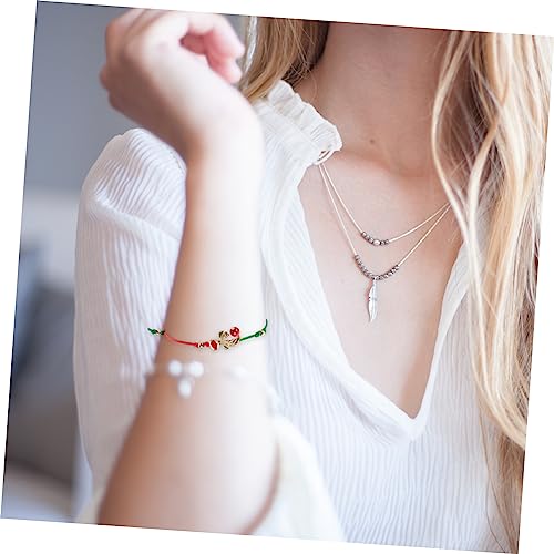 FOMIYES 6 Stück Teiliges Geflochtenes Weihnachtsarmband Legierung mit Xmas Anhängern Komfortabel und Stilvoll für Freundin Familie Kollegen zu Weihnachten und Valentinstag von FOMIYES