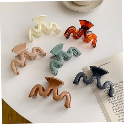 FOMIYES 6 Stück Teiliges Große Wellenförmige Haarklammern für Frauen Robuste Haarspangen in Bunten Farben Stilvolle Claw Clips für Haare Beim Waschen Make Up und Alltag Langlebiges von FOMIYES