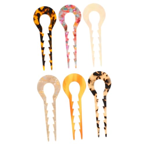 FOMIYES 6 Stück Teiliges Haarnadel aus Acetat Förmige Haarforken für Damen Sicherer für Duttfrisuren Modischer Haarschmuck in Gemischten Farben für Frauen von FOMIYES
