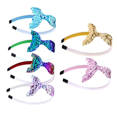 FOMIYES 6 Stück Teiliges Haarreif mit Meerjungfrau und Feen Motiven Bunte Wendepailletten Vielseitiger Haarschmuck für Mädchen für Cosplay Party und Fotoshooting von FOMIYES