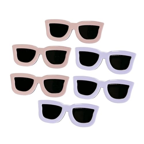 FOMIYES 6 Stück Teiliges Haarschmuck für Mädchen mit Lustigen Sonnenbrillen Haarspangen Kreative Haarklammern in Weiß und Khaki Einsetzbar für Haartypen und Festes Styling von FOMIYES