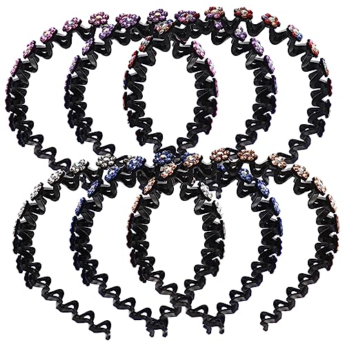 FOMIYES 6 Stück Teiliges Haarschmuck mit Funkelndem Strass Design Leichtes Rutschfestes Haarband in Sechs Farben Bequemes Stirnband für Mädchen und Damen für Alltag Party und Sport von FOMIYES
